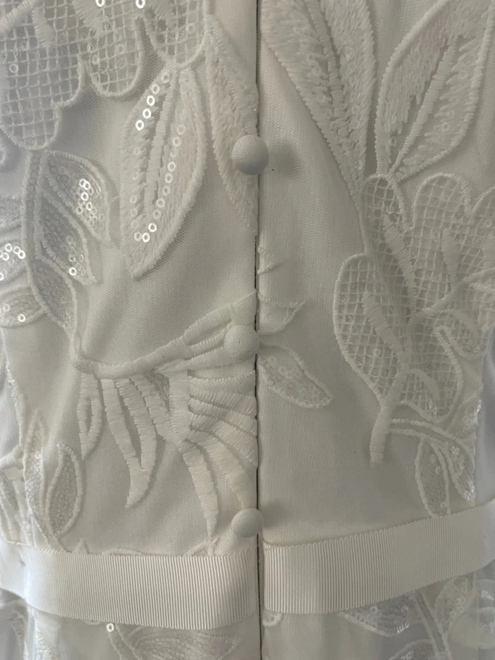 White Lace Bridal Maxi Dress Size 14 Boho Bride Wedding Reception Dress - Picture 6 of 8